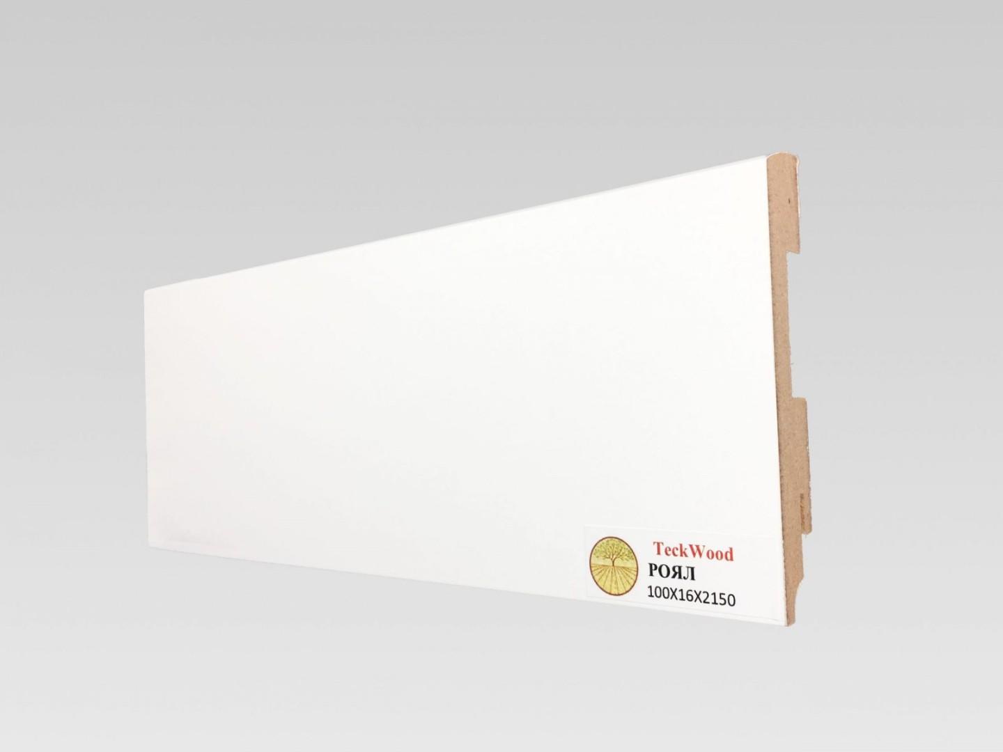 Отделка стен и потолка Плинтус МДФ Teckwood Белый Роял 100x16x2150