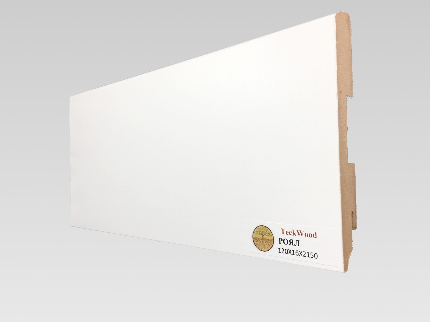 Отделка стен и потолка Плинтус МДФ Teckwood Белый Роял 120x16x2150
