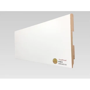 Плинтус МДФ Teckwood Белый Роял 120x16x2150