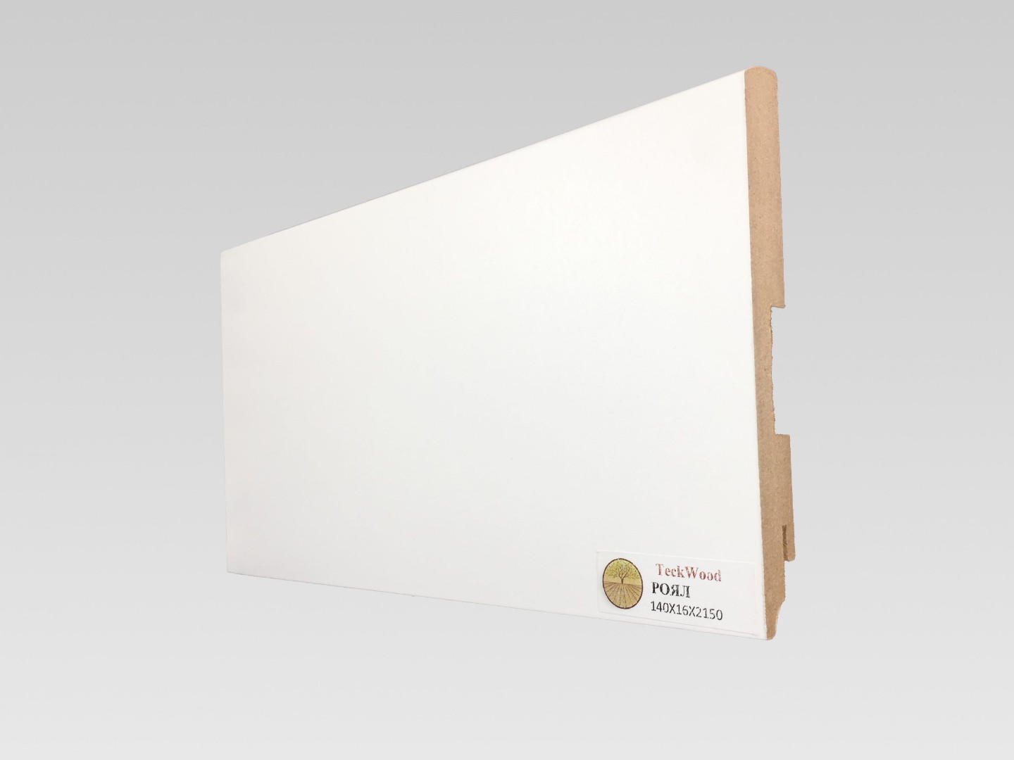 Отделка стен и потолка Плинтус МДФ Teckwood Белый Роял 140x16x2150