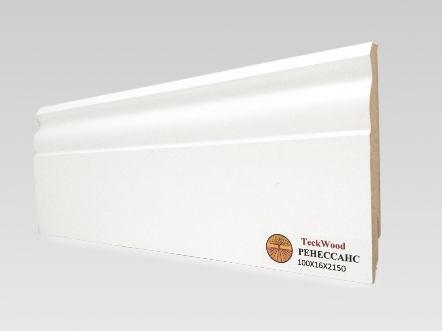 Отделка стен и потолка Плинтус МДФ Teckwood Белый Ренессанс 100x16x2150