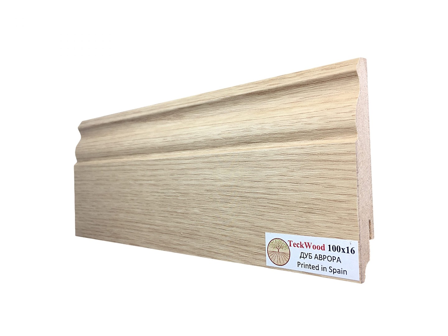 Отделка стен и потолка Плинтус МДФ Teckwood Дуб Аврора 100x16x2150