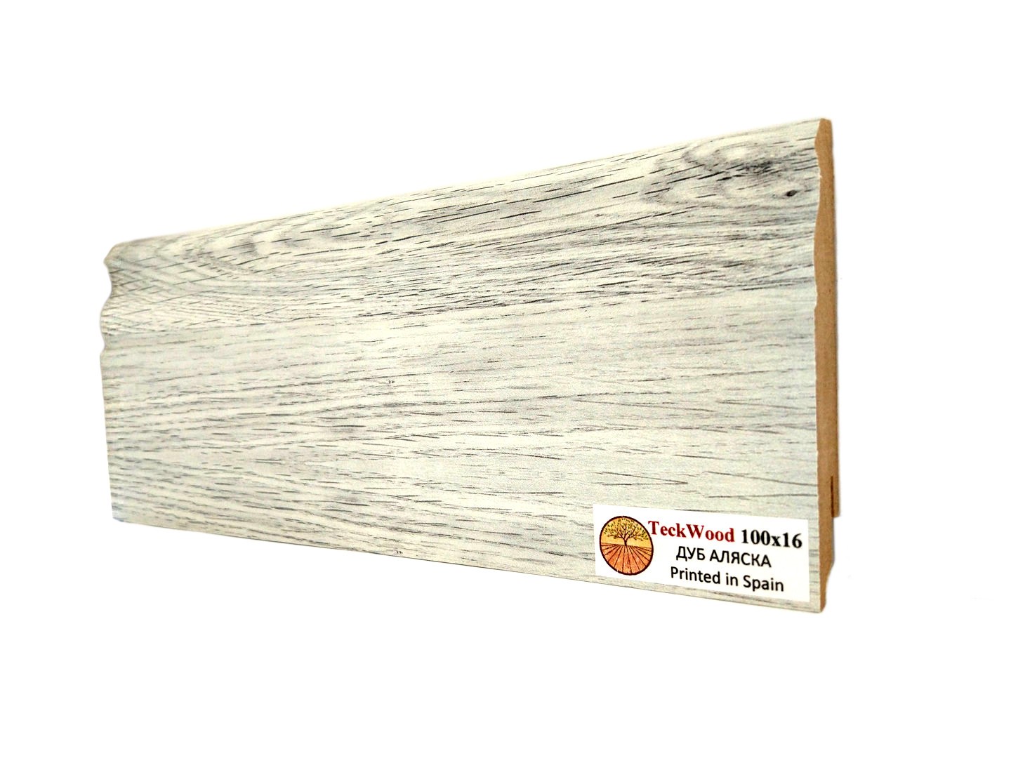 Отделка стен и потолка Плинтус МДФ Teckwood Дуб Аляска 100x16x2150