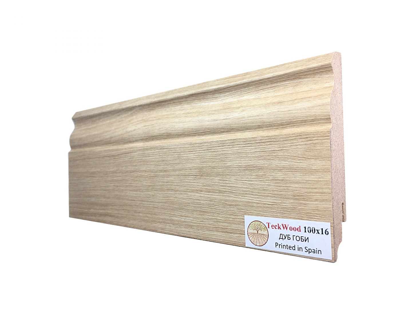 Отделка стен и потолка Плинтус МДФ Teckwood Дуб Гоби 100x16x2150