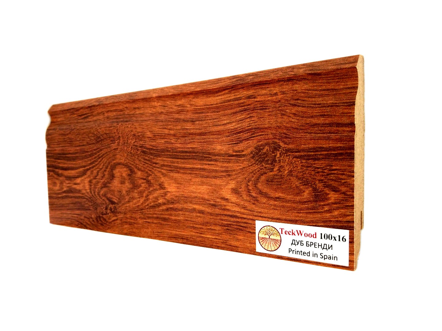 Отделка стен и потолка Плинтус МДФ Teckwood Дуб Бренди 100x16x2150