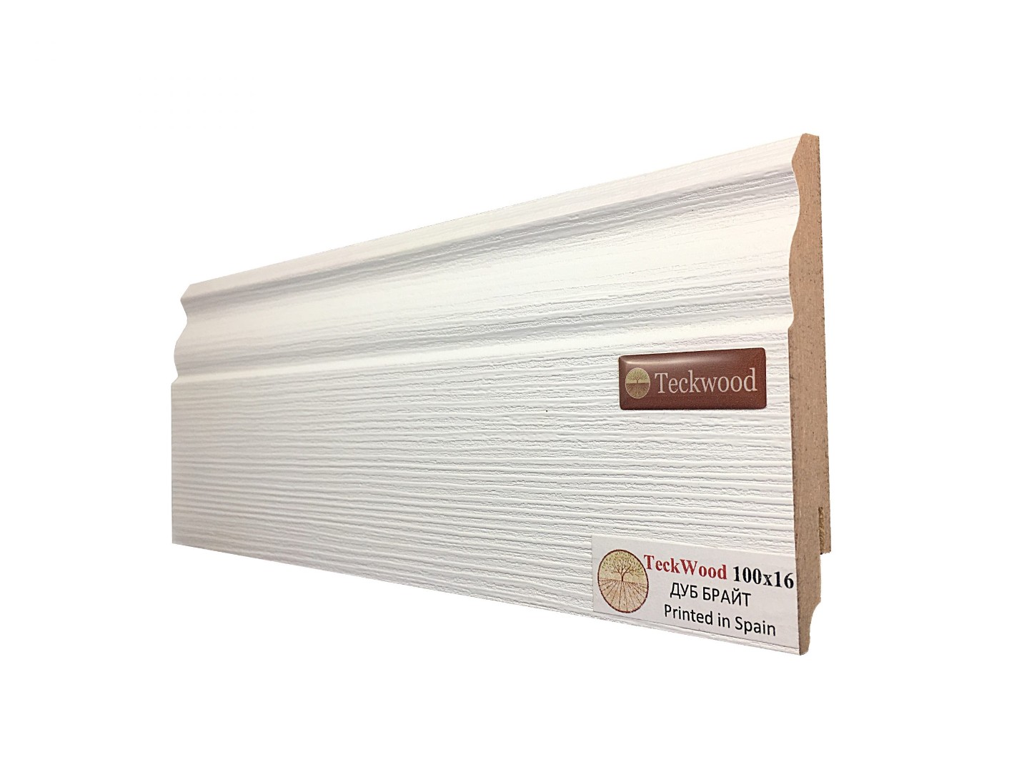 Отделка стен и потолка Плинтус МДФ Teckwood Дуб Брайт 100x16x2150