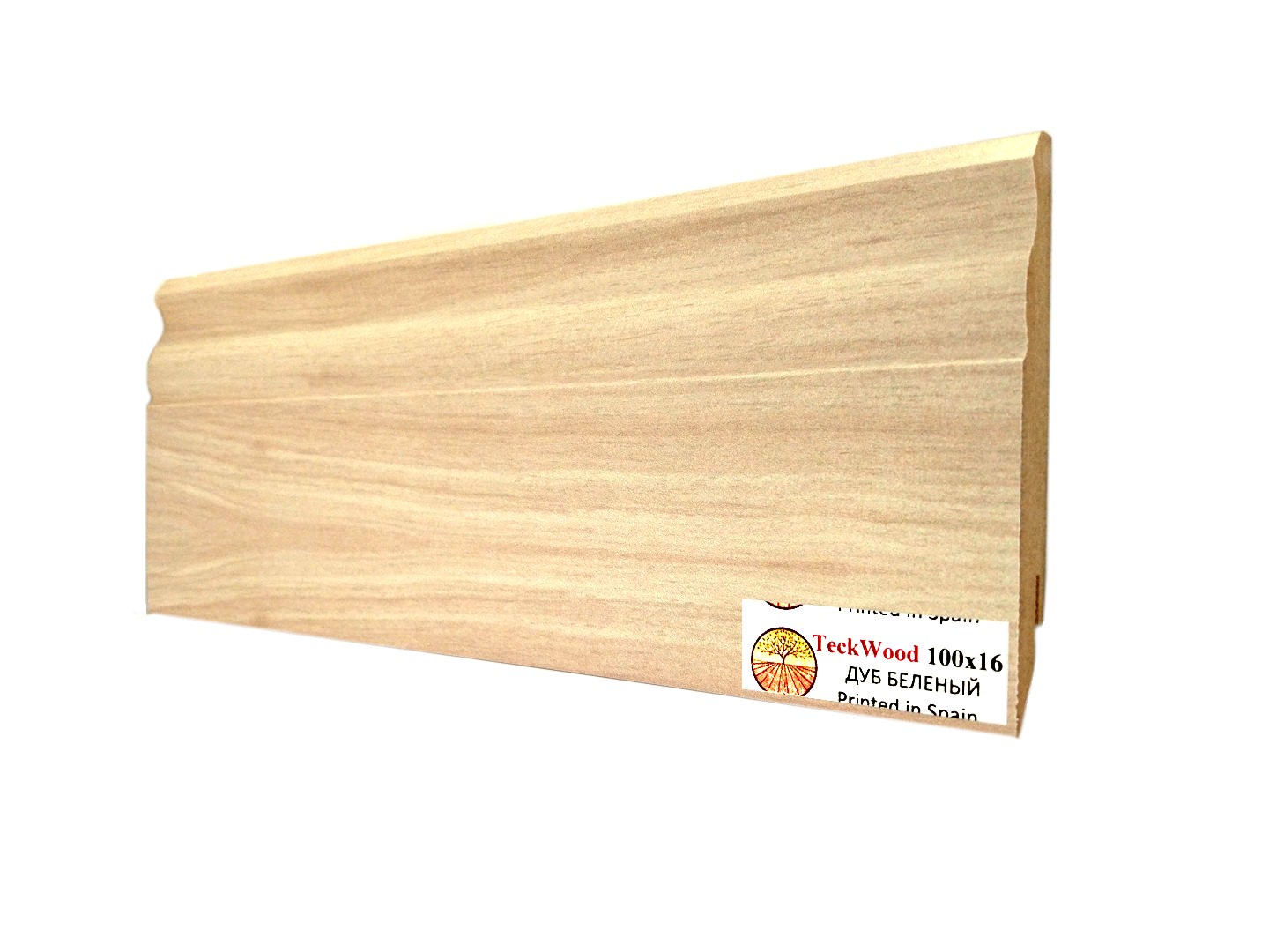Отделка стен и потолка Плинтус МДФ Teckwood Дуб Беленый 100x16x2150
