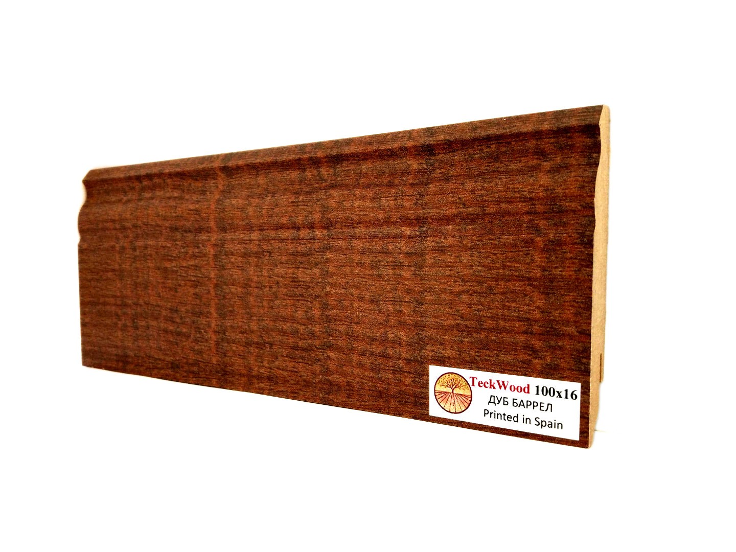 Отделка стен и потолка Плинтус МДФ Teckwood Дуб Баррел 100x16x2150