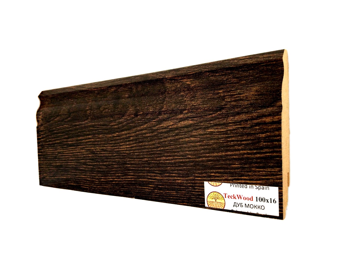 Отделка стен и потолка Плинтус МДФ Teckwood Дуб Мокко 100x16x2150