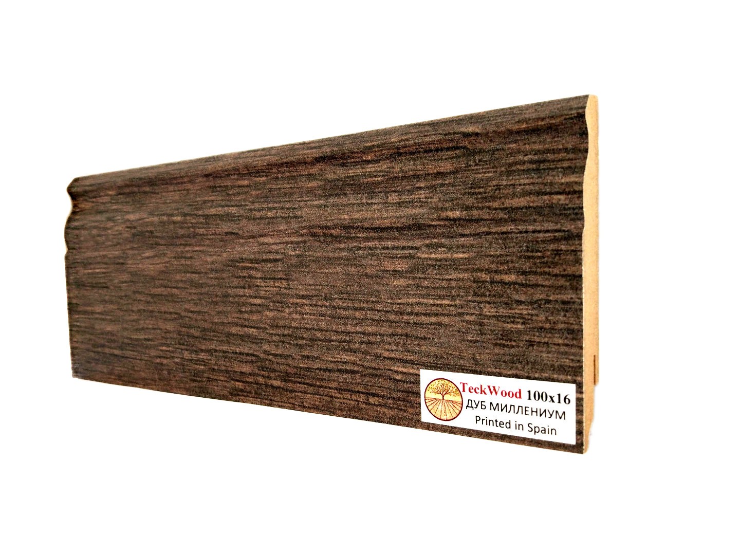Отделка стен и потолка Плинтус МДФ Teckwood Дуб Миллениум 100x16x2150