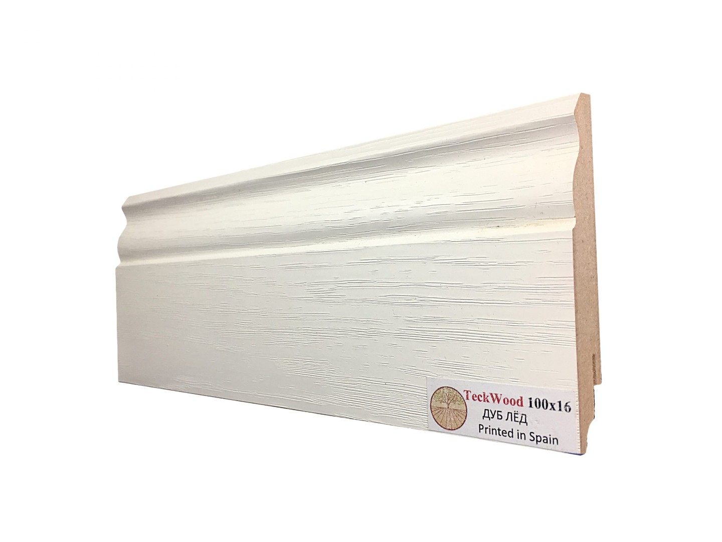 Отделка стен и потолка Плинтус МДФ Teckwood Дуб Лед 100x16x2150