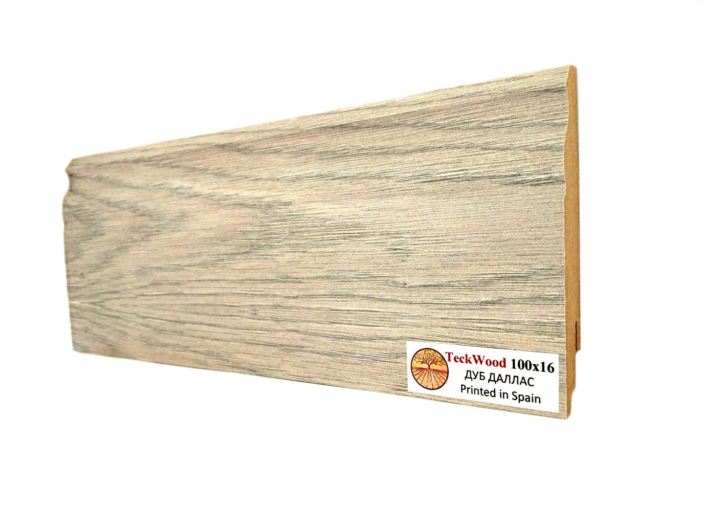Отделка стен и потолка Плинтус МДФ Teckwood Дуб Даллас 100x16x2150
