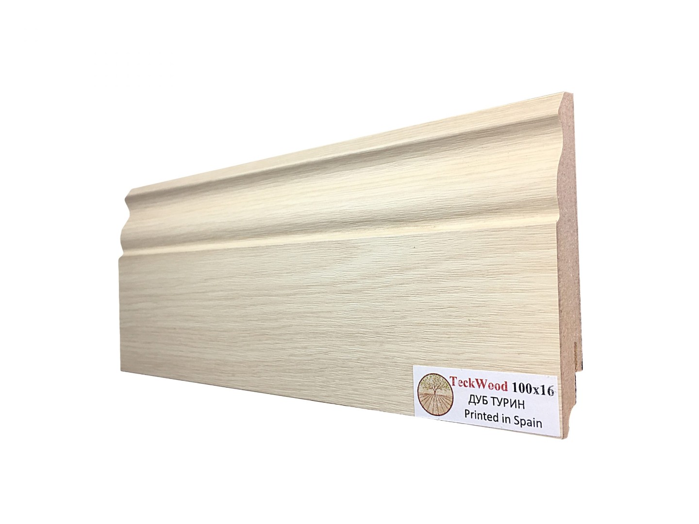 Отделка стен и потолка Плинтус МДФ Teckwood Дуб Турин 100x16x2150