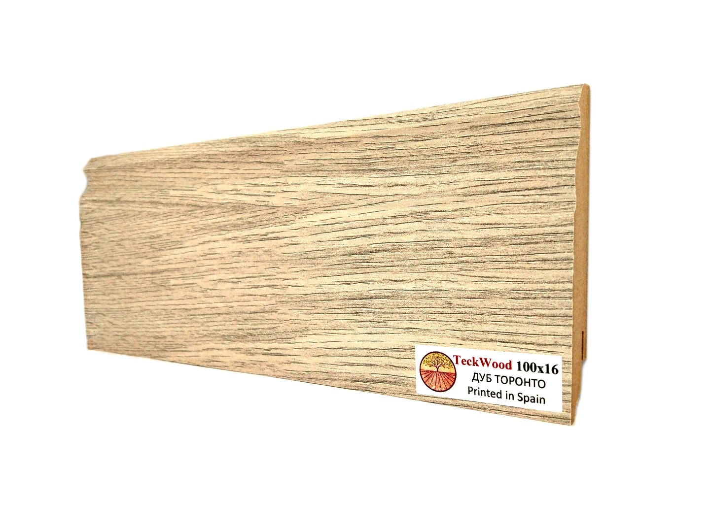 Отделка стен и потолка Плинтус МДФ Teckwood Дуб Торонто 100x16x2150