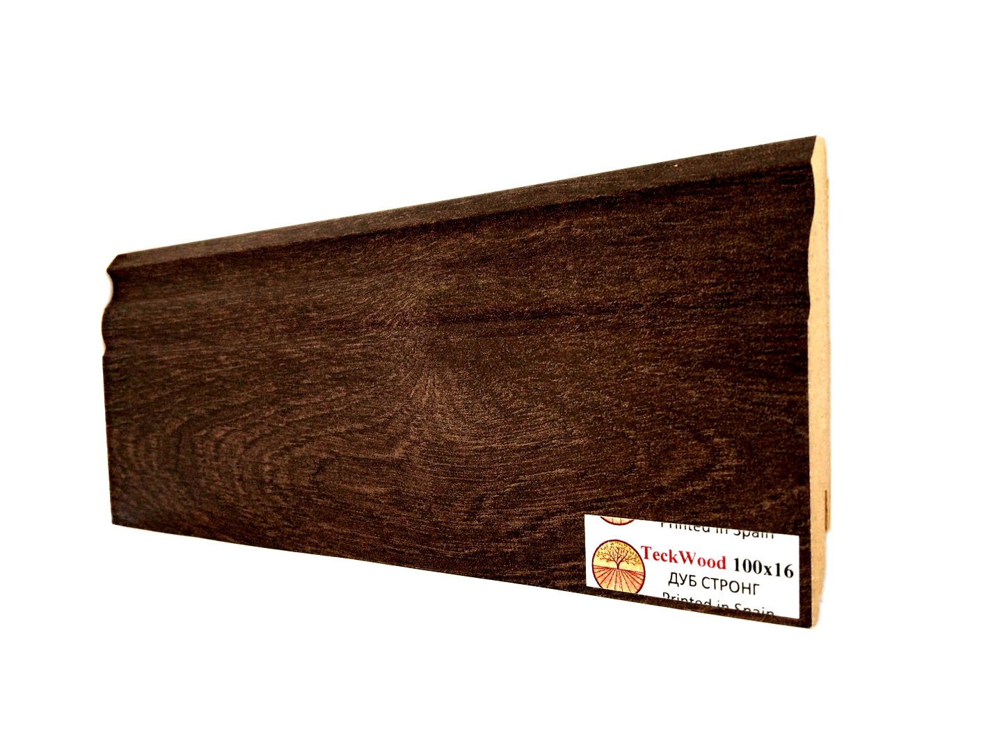 Отделка стен и потолка Плинтус МДФ Teckwood Дуб Стронг 100x16x2150