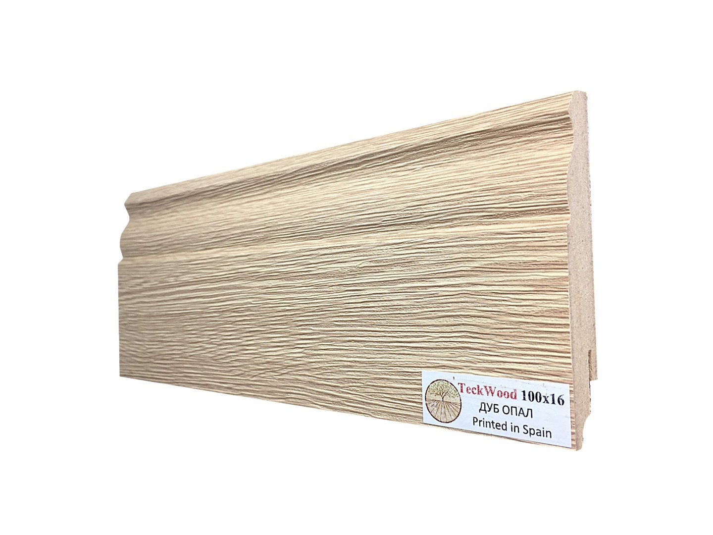 Отделка стен и потолка Плинтус МДФ Teckwood Дуб Опал 100x16x2150