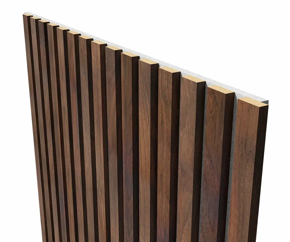 Отделка стен и потолка Акустическая панель Cosca, 2750х600х19мм, серый войлок, дуб барон темный