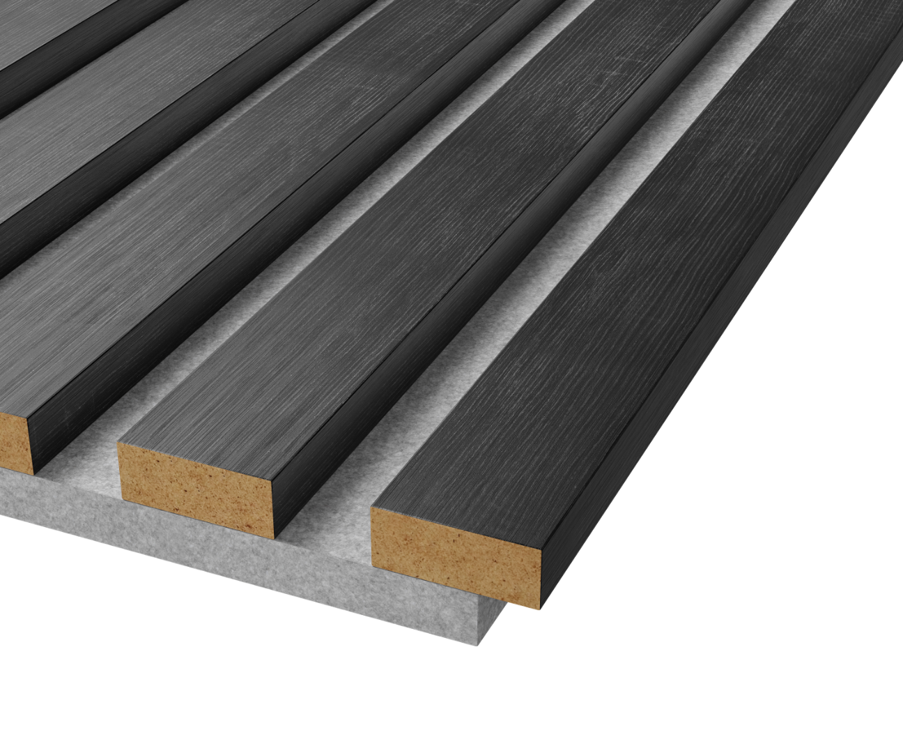 Отделка стен и потолка Акустическая панель Cosca, 2750х600х19мм, серый войлок, дуб графит