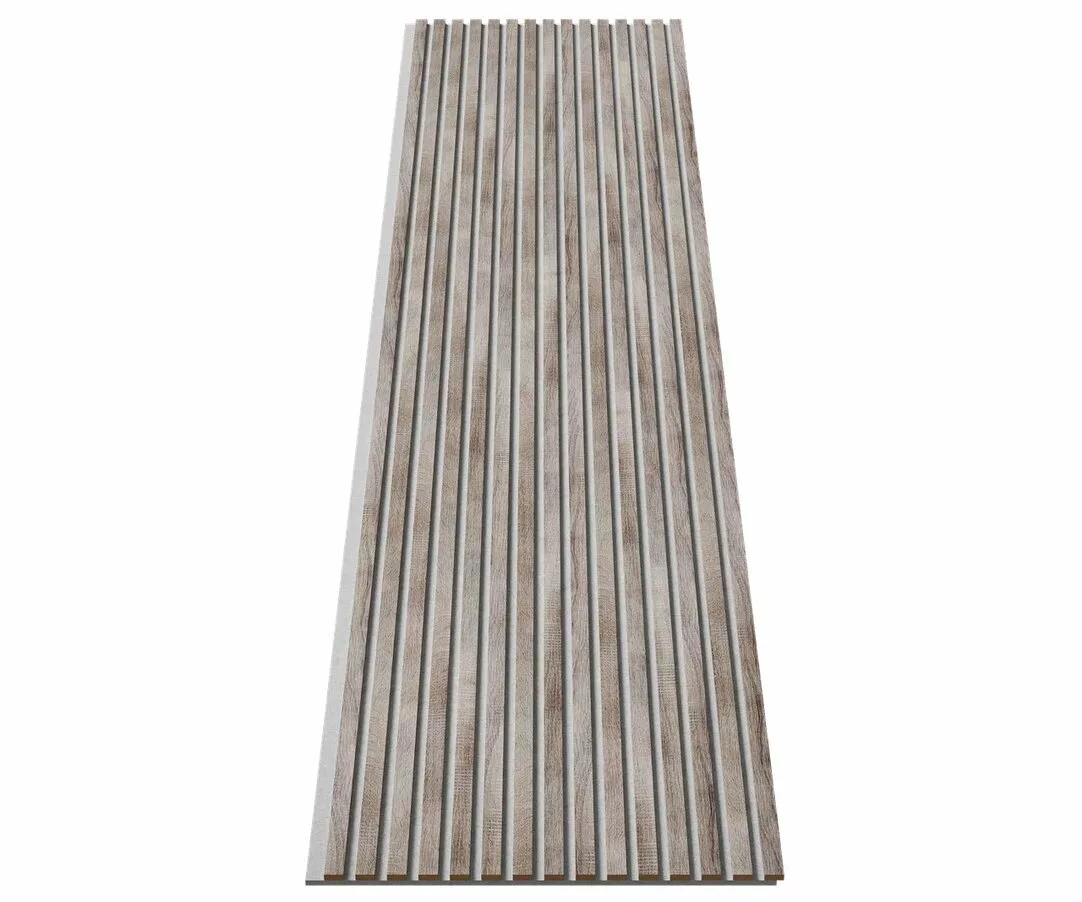 Отделка стен и потолка Акустическая панель Cosca, 2750х600х19мм, серый войлок, дуб дымчатый