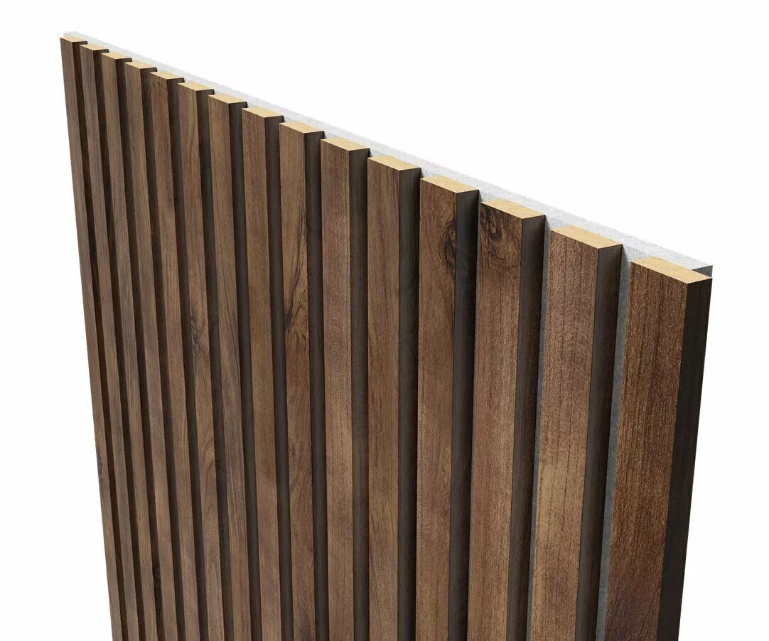 Отделка стен и потолка Акустическая панель Cosca, 2750х600х19мм, серый войлок, дуб старинный натуральный