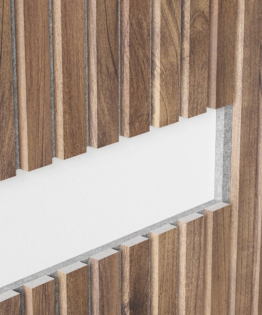 Отделка стен и потолка Акустическая панель Cosca, 2750х600х19мм, серый войлок, дуб старинный натуральный