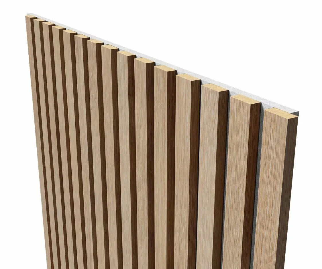 Отделка стен и потолка Акустическая панель Cosca, 2750х600х19мм, серый войлок, ясень тирамису