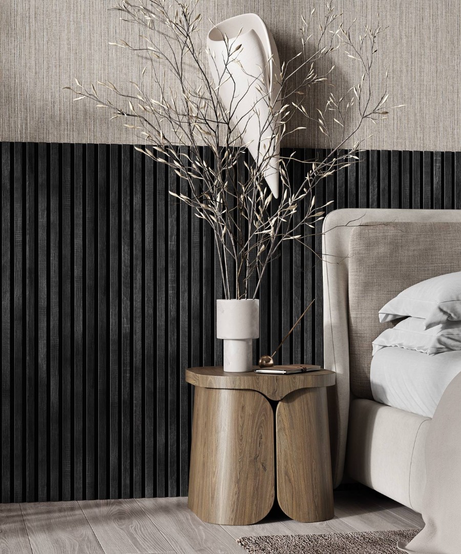 Отделка стен и потолка Акустическая панель Cosca, 1200х600х19мм, черный войлок, дуб графит