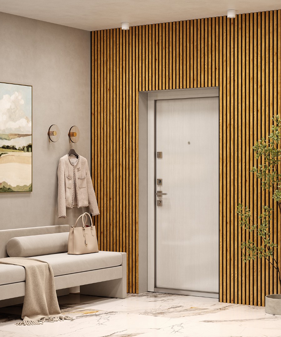 Отделка стен и потолка Акустическая панель Cosca, 1200х600х19мм, черный войлок, дуб медный