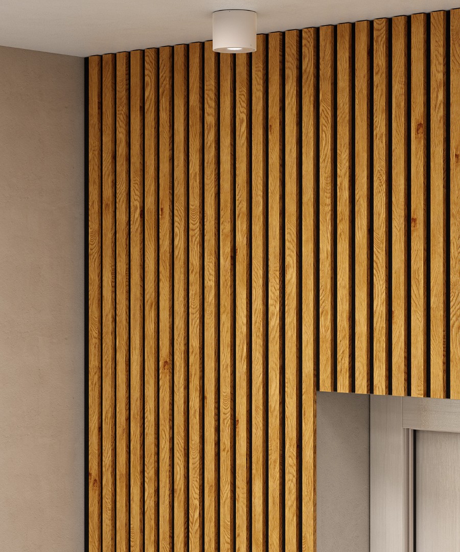 Отделка стен и потолка Акустическая панель Cosca, 1200х600х19мм, черный войлок, дуб медный