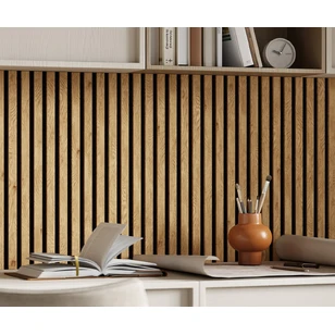 Акустическая панель Cosca, 1200х600х19мм, черный войлок, дуб медный