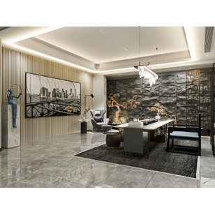 Акустическая панель Cosca, 1200х600х19мм, черный войлок, ясень кристалл