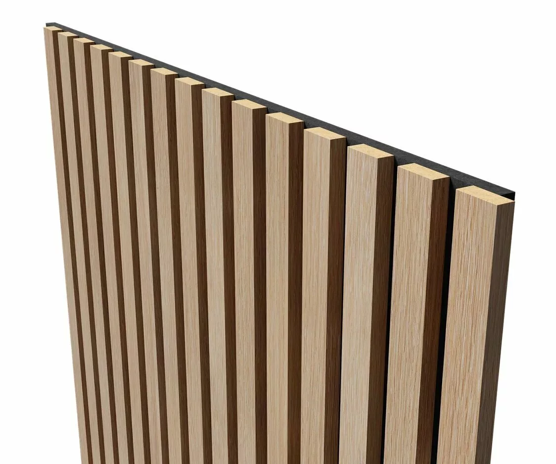 Отделка стен и потолка Акустическая панель Cosca, 1200х600х19мм, черный войлок, ясень тирамису