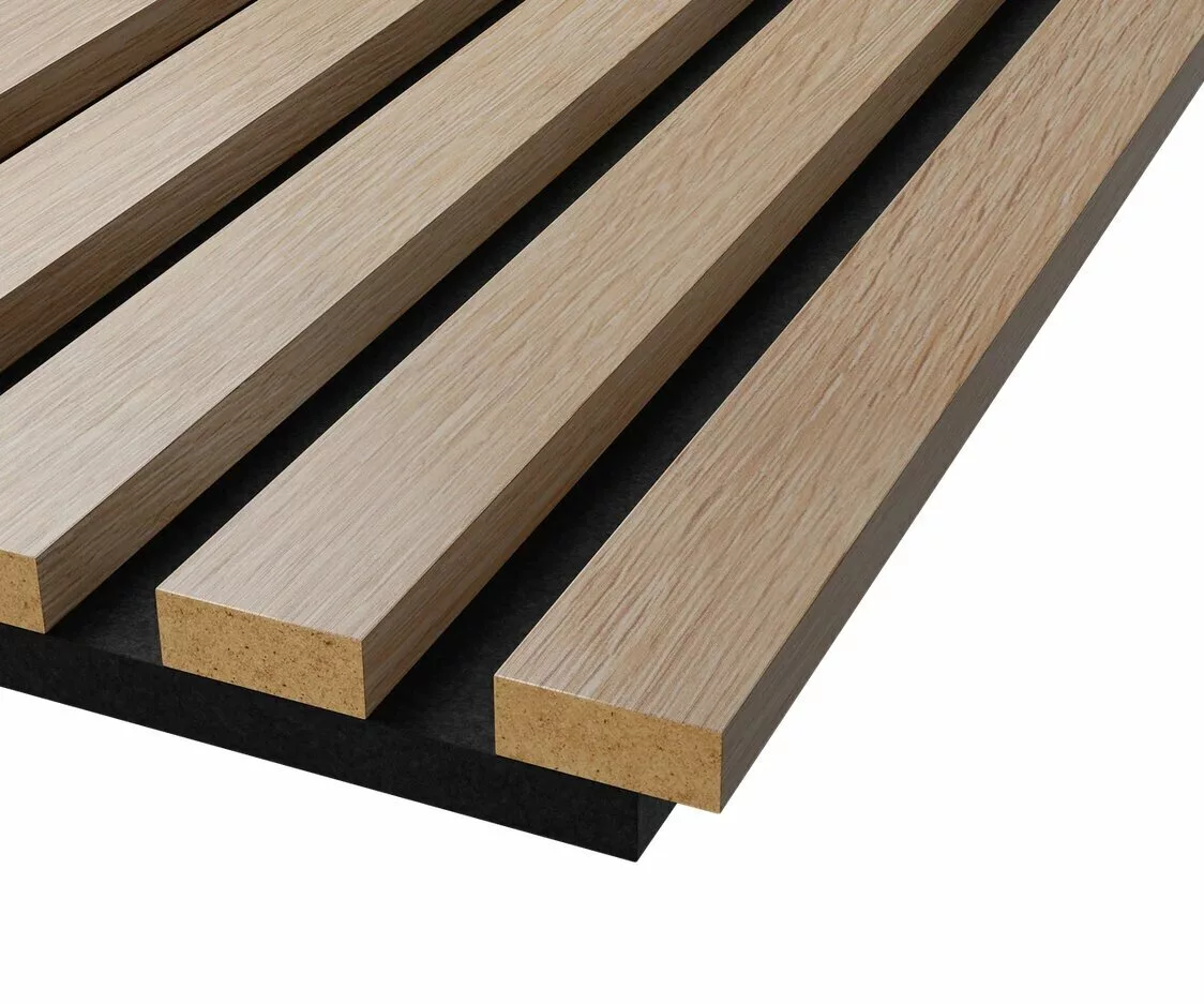 Отделка стен и потолка Акустическая панель Cosca, 1200х600х19мм, черный войлок, ясень тирамису