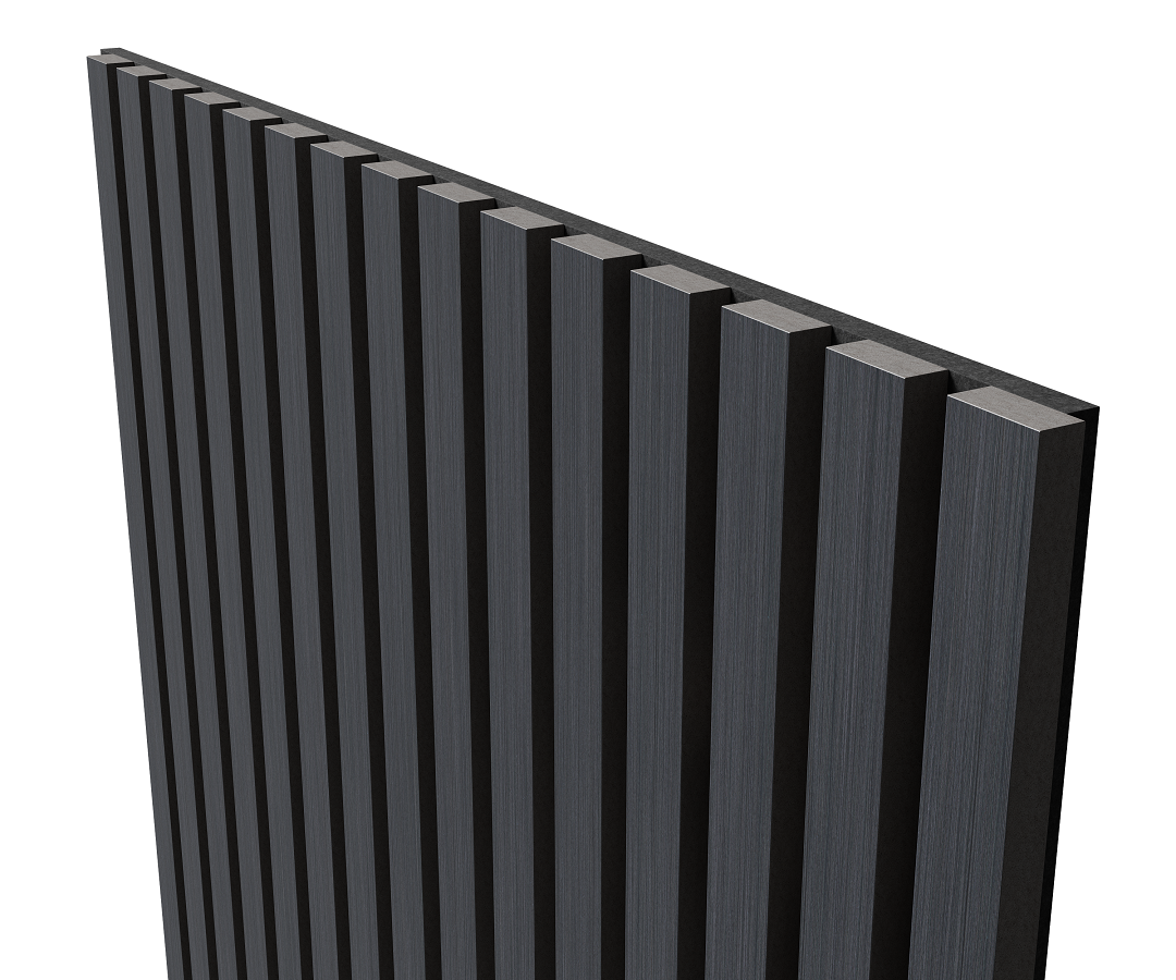 Отделка стен и потолка Акустическая панель Cosca, 1200х600х21мм, черный войлок, дуб антрацит темно-серый