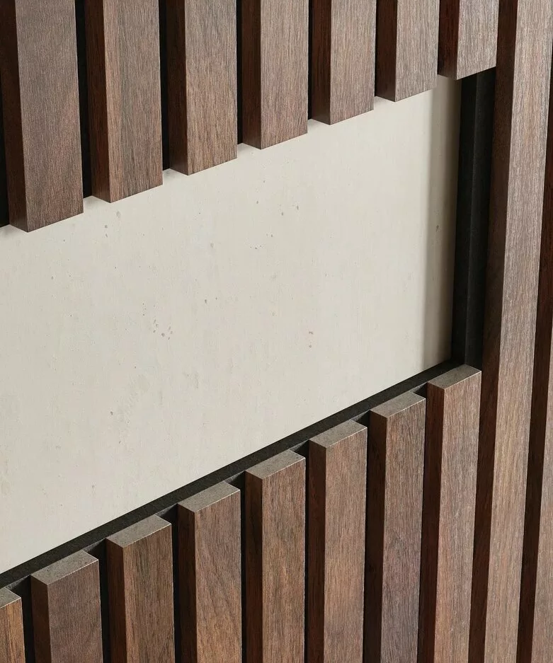 Отделка стен и потолка Акустическая панель Cosca, 600х600х19мм, черный войлок, дуб барон темный