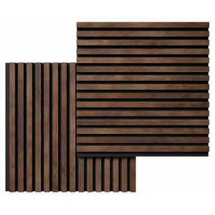 Акустическая панель Cosca, 600х600х19мм, черный войлок, дуб барон темный