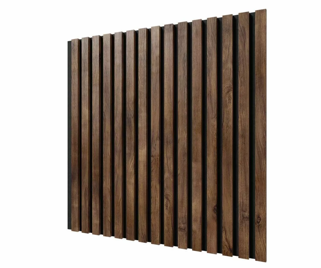 Отделка стен и потолка Акустическая панель Cosca, 600х600х19мм, черный войлок, дуб старинный натуральный