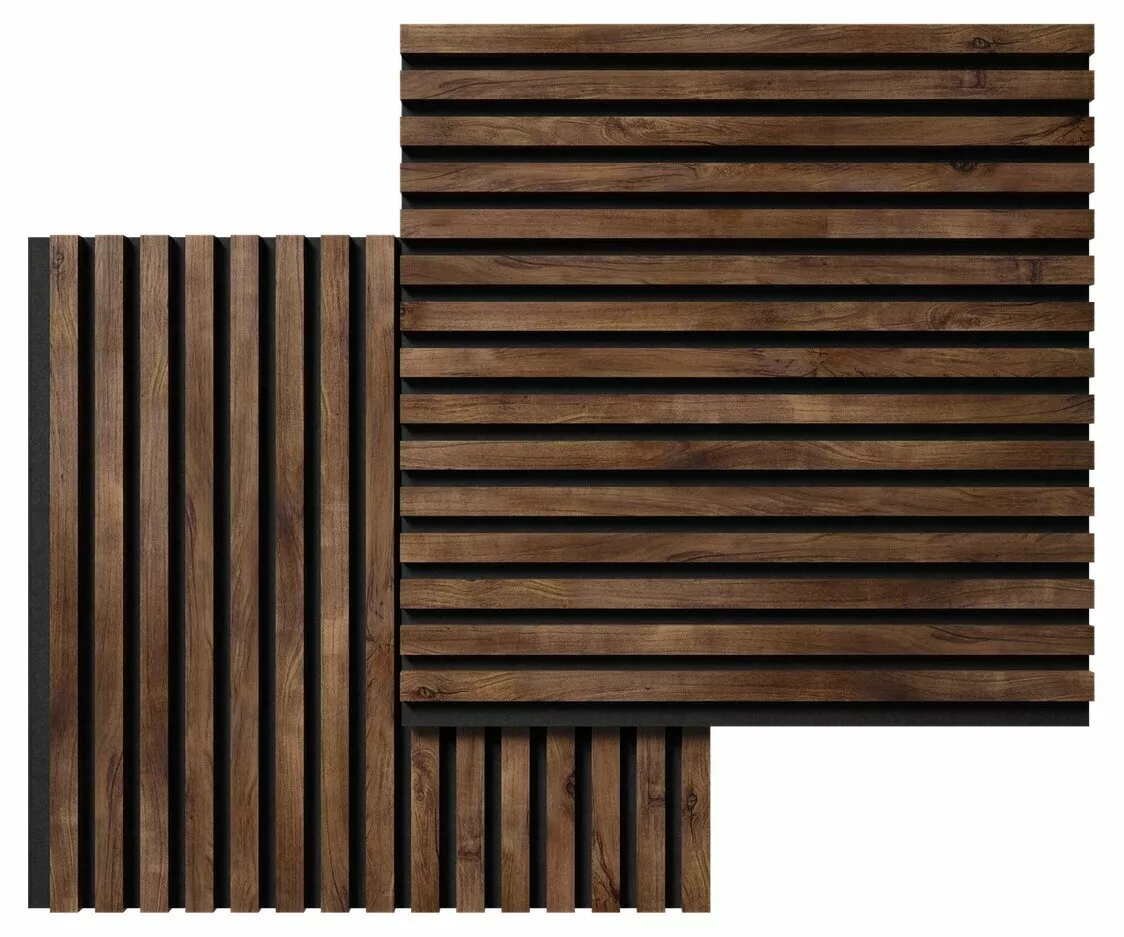 Отделка стен и потолка Акустическая панель Cosca, 600х600х19мм, черный войлок, дуб старинный натуральный