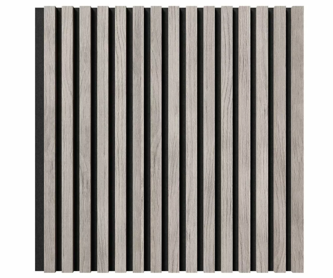 Отделка стен и потолка Акустическая панель Cosca, 600х600х19мм, черный войлок, дуб старинный светло-серый