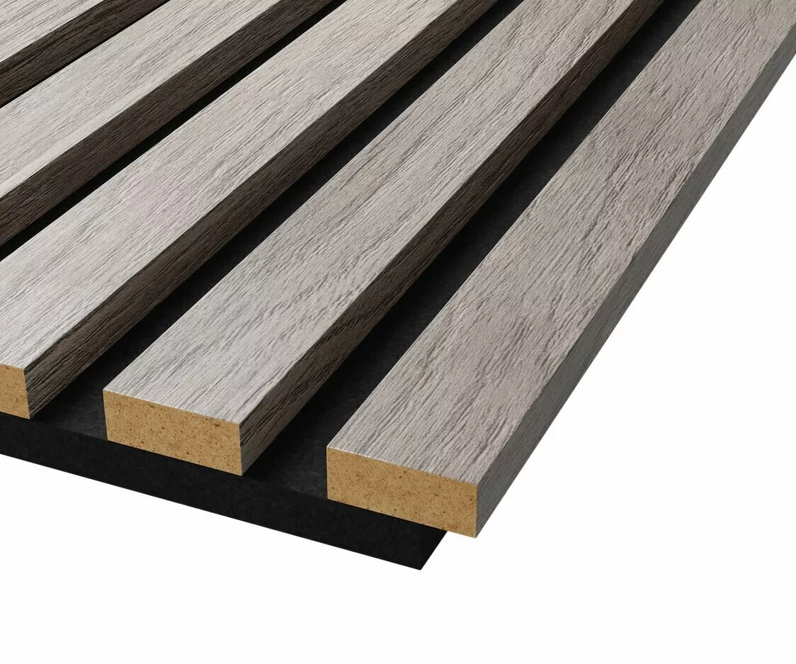 Отделка стен и потолка Акустическая панель Cosca, 600х600х19мм, черный войлок, дуб старинный светло-серый