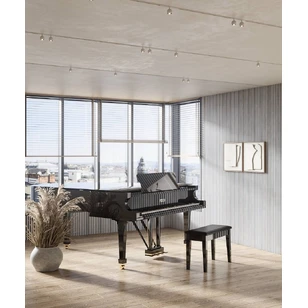 Акустическая панель Cosca, 600х600х19мм, черный войлок, дуб старинный светло-серый