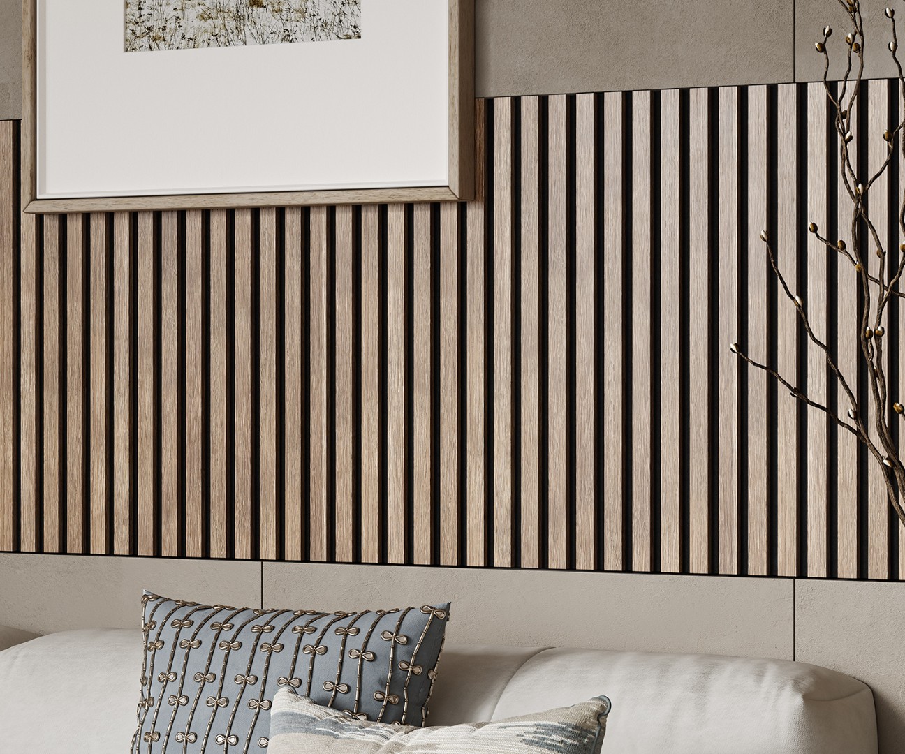 Отделка стен и потолка Акустическая панель Cosca, 600х600х19мм, черный войлок, ясень тирамису