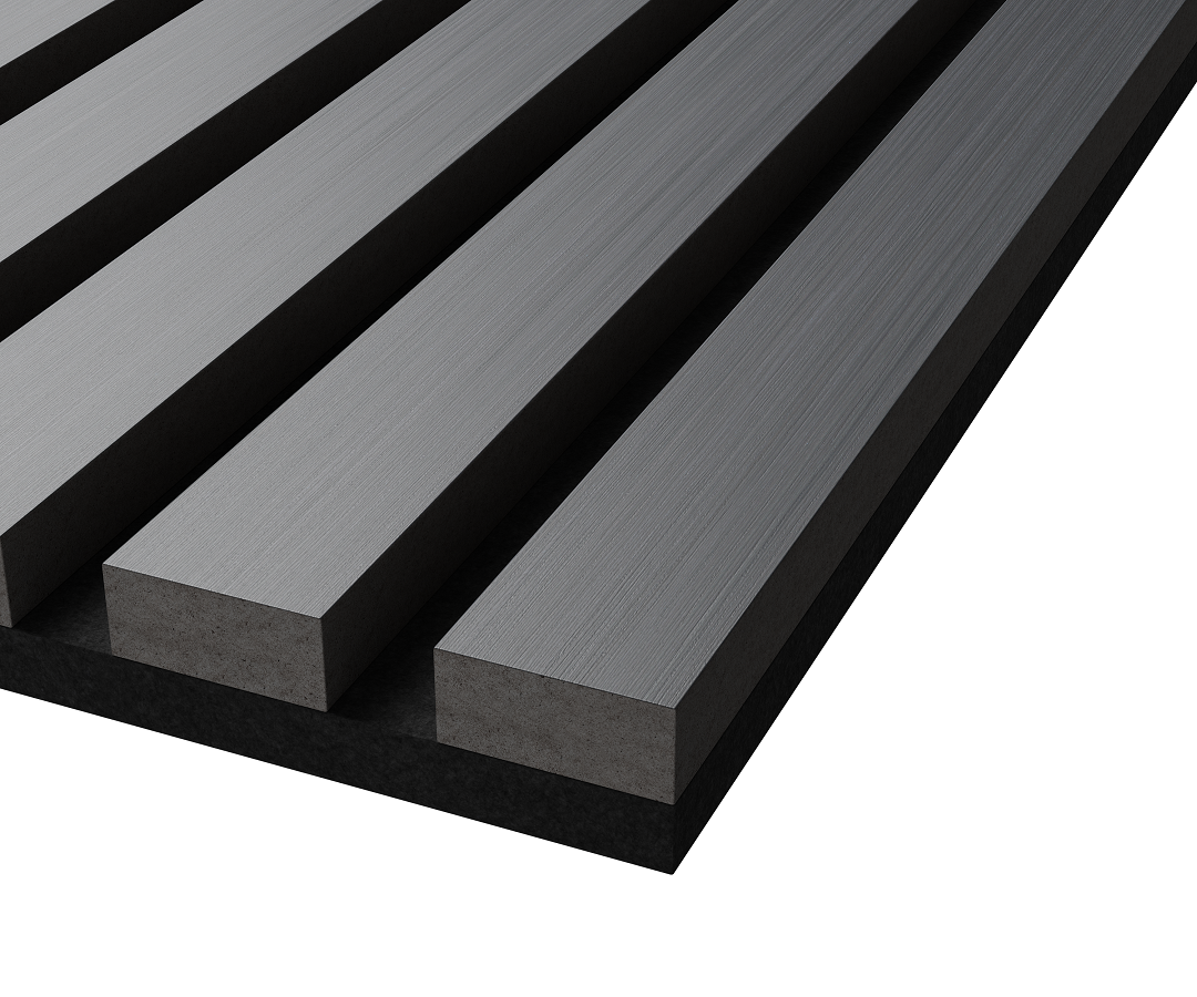 Отделка стен и потолка Акустическая панель Cosca, 600х600х21мм, черный войлок, дуб антрацит темно-серый