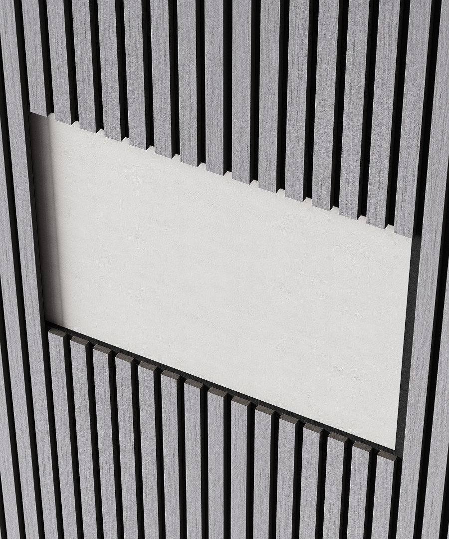 Отделка стен и потолка Акустическая панель Cosca, 600х600х21мм, черный войлок, дуб ардженто светло-серый