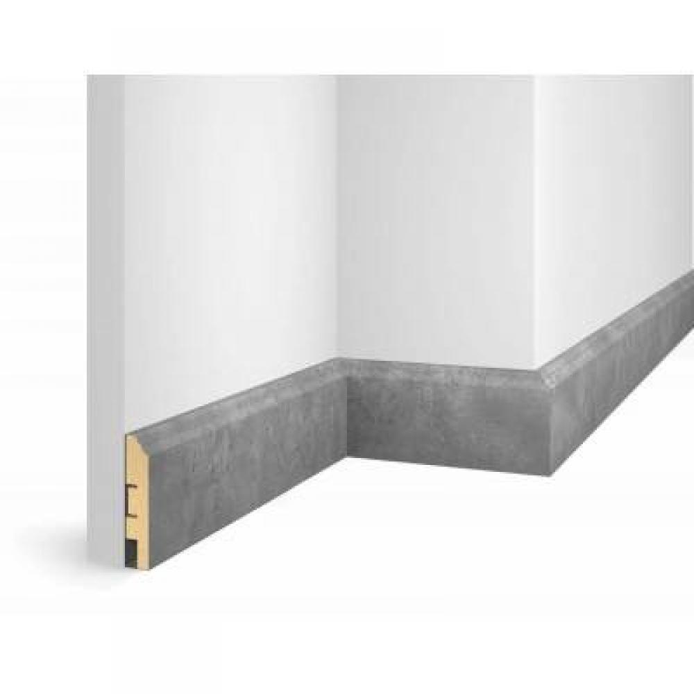Отделка стен и потолка Плинтус Cosca Decor WP07, экошпон, Бетон 80х16х2400 мм