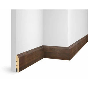 Плинтус Cosca Decor WP07, экошпон, дуб Барон темный 80х16х2400 мм