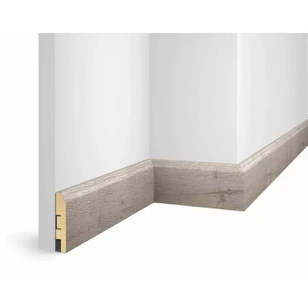 Плинтус Cosca Decor WP07, экошпон, дуб Бархатный 80х16х2400 мм