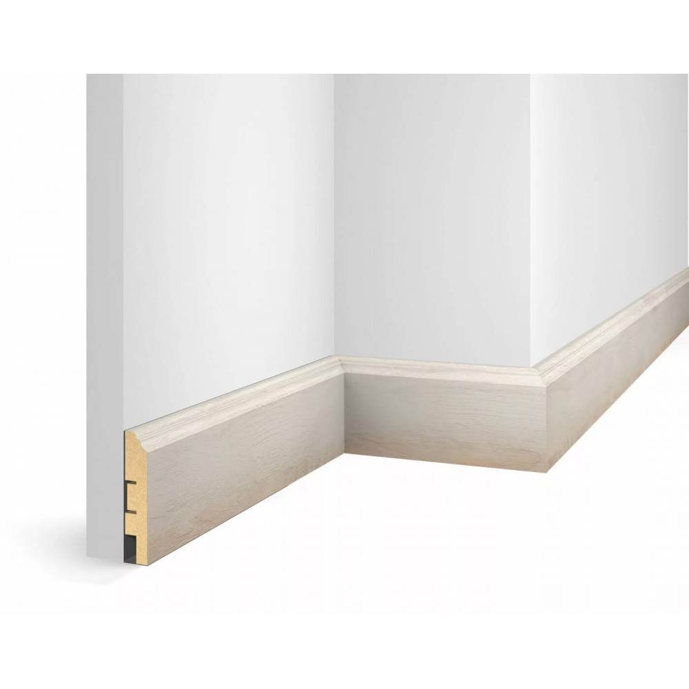 Отделка стен и потолка Плинтус Cosca Decor WP07, экошпон, дуб Коттон 80х16х2400 мм