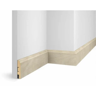 Плинтус Cosca Decor WP07, экошпон, ясень Кристалл 80х16х2400 мм