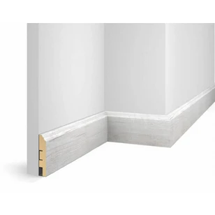 Плинтус Cosca Decor WP07, экошпон, дуб Эффект светло-серый 80х16х2400 мм